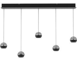 Hanglamp - zwart - BELLUNO - elektronica glas metaal - design lamp - LED - 4586ZW - Steinhauer Exclusive