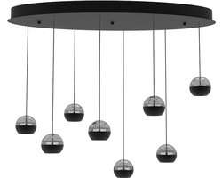 Hanglamp - zwart - BELLUNO - elektronica glas metaal - design lamp - LED - 4591ZW - Steinhauer Exclusive