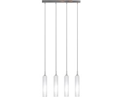 Hanglamp/4 Balk Trumpet+G9 40W Nik.Mat Gl.Wi