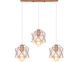 Hanglampen Eetkamer Moderne 3 Lichts E27 Kroonluchter Industrieel Plafondlamp Slaapkamer Woonkamer Roze