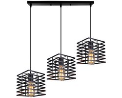 Hanglampen Slaapkamer Moderne 3 Kroonluchter E27 Binnen Plafondlamp Vierkant Zwart