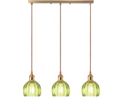 Hanglampen van Glas Vintage 3 Lampenkap voor Woonkamer Slaapkamer Keuken Groen