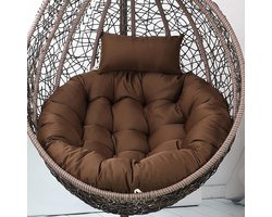 Hangmand Opknoping Ei Stoel Kussens Hangmat Stoel Kussens,Swing Opknoping Mand Zitkussen,Dikke Nest Rug Kussen Voor Outdoor Patio Tuin Schommel Stoel C(Maat: 120cm,Kleur:Oranje)