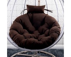 Hangmand Opknoping Ei Stoel Kussens Hangmat Stoel Kussens,Swing Opknoping Mand Zitkussen,Dikke Nest Rug Kussen Voor Outdoor Patio Tuin Schommelstoel Cu(Size:105cm,Color:Beige)