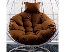 Hangmand Opknoping Ei Stoel Kussens Hangmat Stoel Kussens,Swing Opknoping Mand Zitkussen,Dikke Nest Rug Kussen Voor Outdoor Patio Tuin Schommelstoel Cu(Size:105cm,Color:Beige)