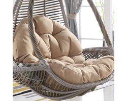 Hangmand Opknoping Ei Stoelkussens Hangstoel Kussens Schommel Hangmand Zitkussen, Dik Nest Rugkussen Voor Outdoor Patio Tuin Schommel Stoel (Maat: 120x90cm, Kleur: Bruin)