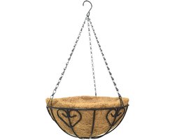 Hangmanden Geschikt voor de tuin met linnen bekleding, ronde metalen hangmanden van 8/10/12/14 inch, hangende plantenbakken Geschikt voor binnen en buiten, decoratieve plantenbakken Geschikt voor de tuin.