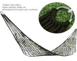 Hangmat 1 persoons - Hangmand - Buiten - Binnen - Hammock Groen - Duurzaam - Tuin - Kamperen - Outdoor - Compact - Reizen - Vakantie - Reizen - Lichtgewicht - Backpack - Net - Nylon, luchtig en snel drogend - Binnen & buiten huis