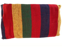Hangmat 200x100cm streep groot rood/geel/groen/paars - relaxen - hangen - chillen - cadeau