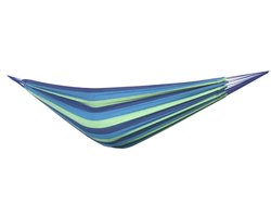 Hangmat - 200x150 cm - polyester/katoen - groen, blauw
