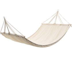 Hangmat 210 x 150 cm (crème) - Hangmat - Hangmat Creme - Hangstoel - Outdoor Decoratie - Tuinset