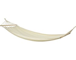 Hangmat Beach Vibes - beige/naturel - 200 x 100 cm - met houten/touwen frame - relax hangmatten