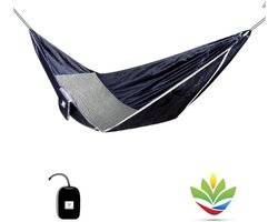 Hangmat Bed - Kampeerhangmat Slaapmat - Outdoor Ontspanning - Plat Liggend Design - 318 x 135 cm - Zilver