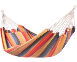 Hangmat Eénpersoons 'Gomera' Single - Veelkleurig - 320 CM - 130 KG - Opbergtas incl. - 123 Hammock