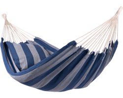 Hangmat Eénpersoons 'Lobos' Single - Blauw - 320 CM - 130 KG - Opbergtas incl. - 123 Hammock