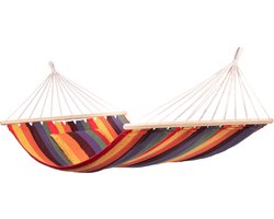 Hangmat Eénpersoons 'Multi' Spreaderbar - Veelkleurig - 320 CM - 120 KG - Opbergtas incl. - 123 Hammock