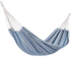 Hangmat Eénpersoons 'Rustic' Single - Blauw - 320 CM - 120 KG - Opbergtas incl. - 123 Hammock