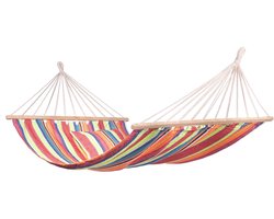Hangmat Eénpersoons 'Tura' Spreaderbar - Veelkleurig - 320 CM - 120 KG - Opbergtas incl. - 123 Hammock