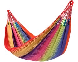 Hangmat Familie 'Refresh' Rainbow (Veelkleurig) | Bijpasende opbergtas | 200 KG | Handgemaakt in Colombia | 1% For The Planet | Tropilex