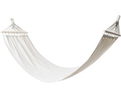 Hangmat - Hangmatten - Tuinmeubelen - Tuininterieur - Buiten - Met opberghoes - Maximaal draaggewicht 120 kilo - Canvas - wit