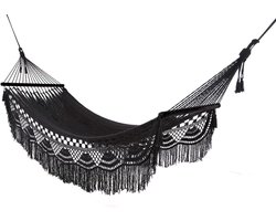 Hangmat King XL - zwart - geknoopt