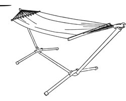 Hangmat Livarno Hammock Blue Striped, geleverd in handige opbergtas, buizenframe 5 cm doorsnede. nettogewicht 13 kg Ligvlak 200 cm x 100 cm Max belasting 100 kg