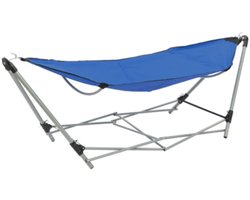 Hangmat met inklapbare standaard blauw