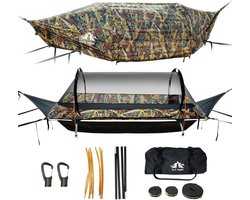 Hangmat met klamboe en waterdichte buitentent voor 1 persoon - Wandelen en kamperen - Camping in de tuin en achtertuin - Wildernis hangmat 2 person