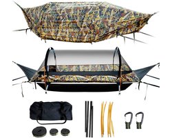 Hangmat met Klamboe & Waterdichte Buitentent – Ultralicht & Duurzaam | Perfect voor Wandelen, Kamperen & Tuinrelax | Outdoor Hangmat voor 1 Persoon
