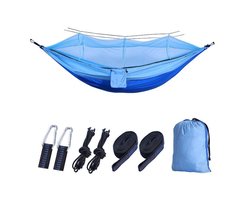 Hangmat met ophang net - Blauw