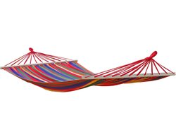 Hangmat met SPREIDSTOK -(320x160cm) 2 persoons - EXTRA STEVIG - UV bestendig - Rood - Acadia XL