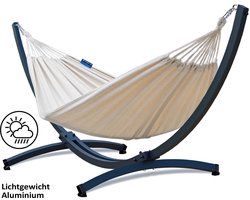 Hangmat met Standaard – 2-Persoons – Lichtgewicht Aluminium Frame tot 200 kg – Weerbestendig – Prime Kwaliteit