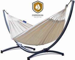 Hangmat met Standaard 2-Persoons PREMIUM– Stevig – Weerbestendig – Hangmatset – 5 Jaar Garantie – Draagkracht 220 kg – Grande Roma