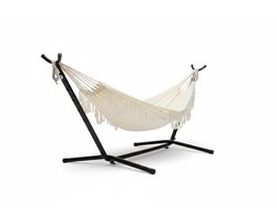 Hangmat met Standaard – Luxe Hangmat met Spreidstok & Stevige Metalen Frame – Comfortabel, Draagbaar & Verstelbaar – Duurzaam Materiaal – Voor Tuin, Terras & Meer – 200x150 cm – Van Campingwise