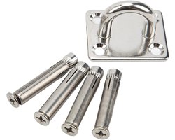 Hangmat Ophanger - Schommel Beugel - Yoga Binnen - Roestvrij Staal - 250 Kg Capaciteit - Zilver