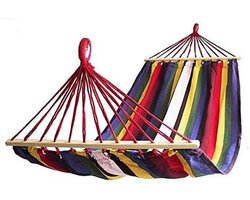 Hangmat - Schommelmat - Ontspannen Buiten - Regenboog Patroon - 200x100 cm - Multicolor