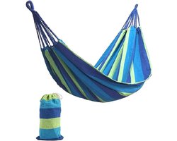 Hangmat Single - Verdikte Canvas - Buiten Ontspannen - Braziliaans Design - 280 x 80cm - Geel
