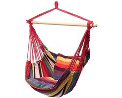 Hangmat stoel - Opknoping schommel - Binnen ontspanning - Kleurrijk gestreept - 33 x 13 cm - Multicolor