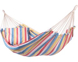 Hangmat Tweepersoons 'Cabrera' Double - Veelkleurig - 350 CM - 180 KG - Opbergtas incl. - 123 Hammock
