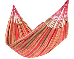 Hangmat Tweepersoons 'Chill' Happy (Oranje) | Bijpasende opbergtas | 180 KG | Handgemaakt in Colombia | 1% For The Planet | Tropilex