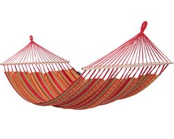 Hangmat Tweepersoons 'Lazy' Happy (Oranje) | Bijpasende opbergtas | 180 KG | Handgemaakt in Colombia | 1% For The Planet | Tropilex