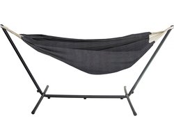 Hangmat tweepersoons met metalen onderstel 150 x 200 cm - Grijs