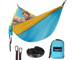 Hangmat ultralicht 320x200cm - camping hangmat voor 2 personen - belasting tot 300kg - reishangmat met ophangset en karabijnhaken hangmat 2 person