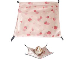 Hangmat voor Cavia's en Kleine Dieren - Dubbelzijdige Verstelbare Ice Silk Hangmat 34 x 34 cm voor Hamsters, Ratjes en Chinchilla's