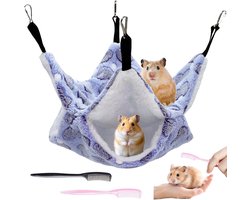 Hangmat Voor Kleine Dieren - Cavia's Hangmat - Dubbelzijdig Ontwerp Met Zacht Fleece En Ademend Canvas - 1 Stuk - Voor Hamsters, Cavia’s En Meer In Lila