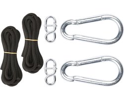 Hangmatbevestiging 'Simple' Black | Verstelbaar | Universeel | 200 KG | 600 CM | Metaal | 1% For The Planet | Tropilex