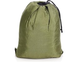 Hangmatset incl. klamboe en zeildoek - belastbaar tot 200 kg - geschikt voor 2 m lichaamshoogte - groen/bruin. hangmat 2 person