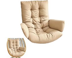 Hangmatstoel kussen - Eivormige schommelstoel kussen (alleen zitkussen) - Terraskussens - Integraal dik en antislip kussen - Vervangend kussen voor balkon, woonkamer en tuinschommel - Kaki