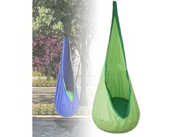 Hangmatstoel - Schommelstoel - Buiten spelen - Met led-licht - 140x70cm - Groen