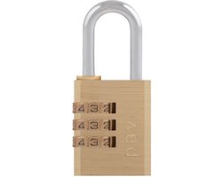 Hangslot Pavo Messing met cijferslot 30x41x13mm